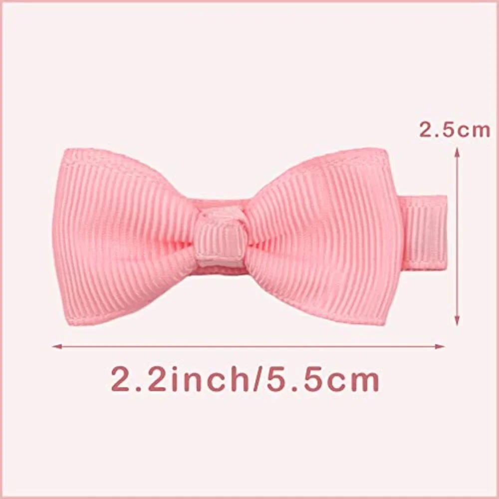 50PCS Baby Hair Clips Fully Lined Alligator Clips Tiny 2 Inch Bows